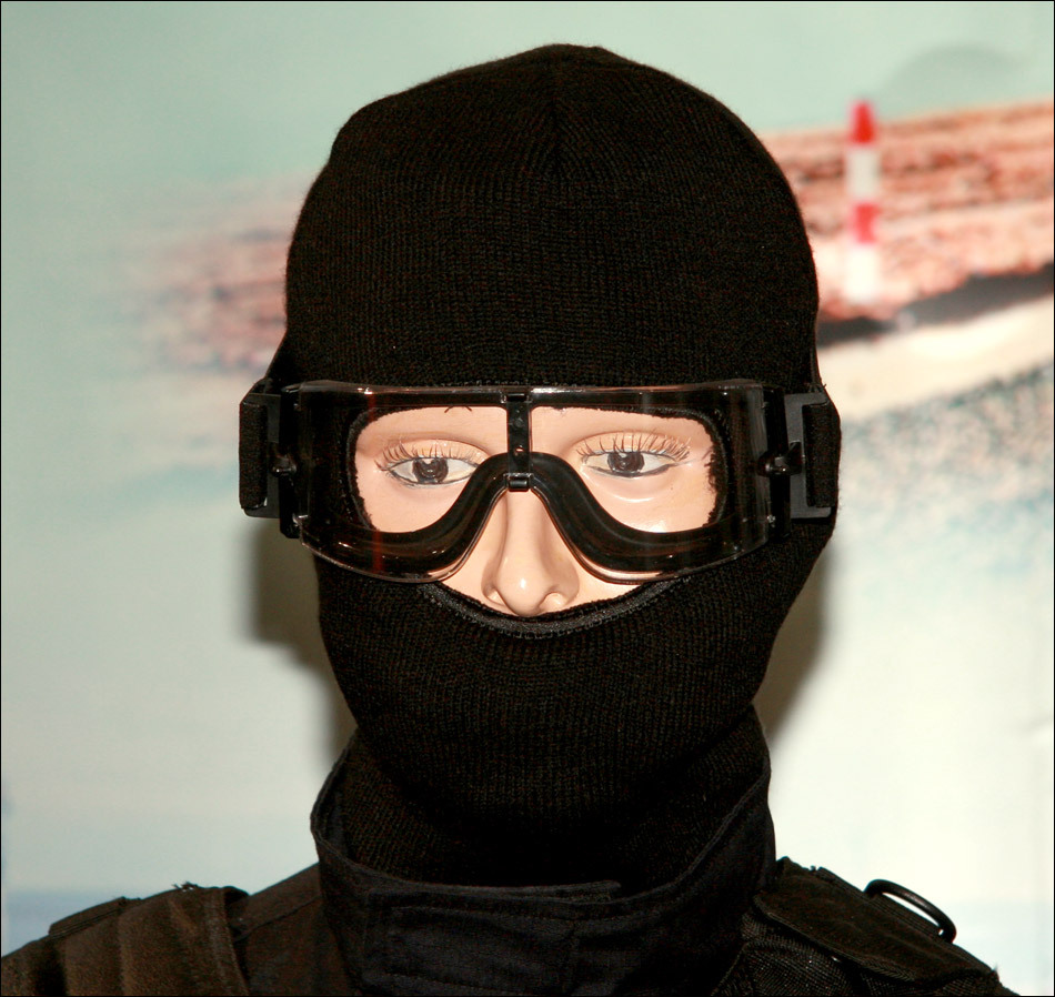 特种部队用黑色套头帽及护目