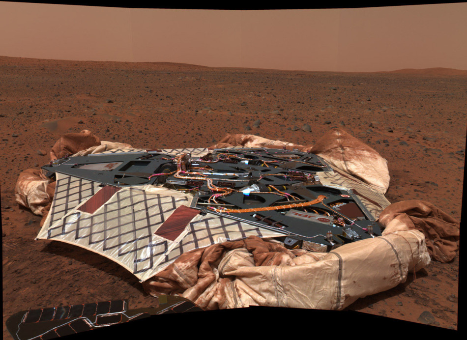 勇气号火星探测器拍摄的登录器图片