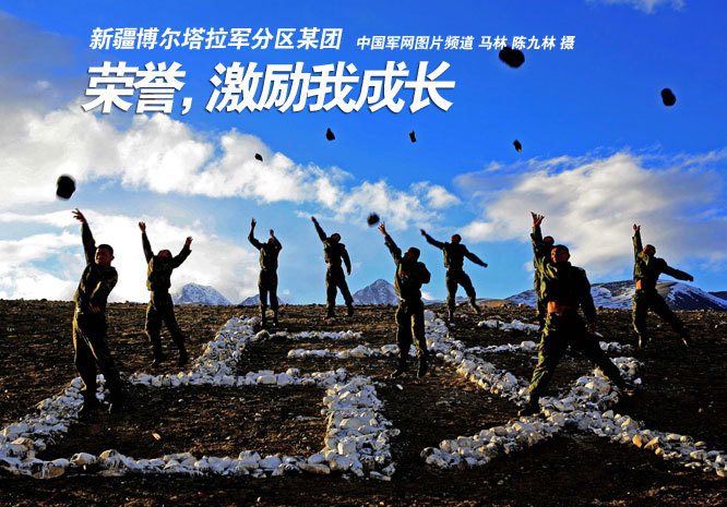 军人扬帽表达战斗决心