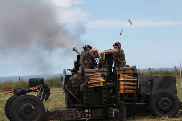 爱尔兰国防军使用博福斯高炮对空目标射击_高清图集_新浪网