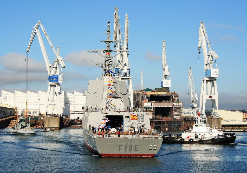 西班牙第五艘宙斯盾战舰f-105号下水