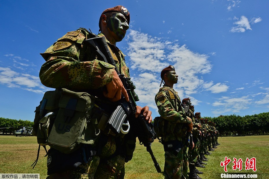 哥伦比亚tolemaida军事基地,第9届特种兵大赛开幕,有来自拉美21个国际