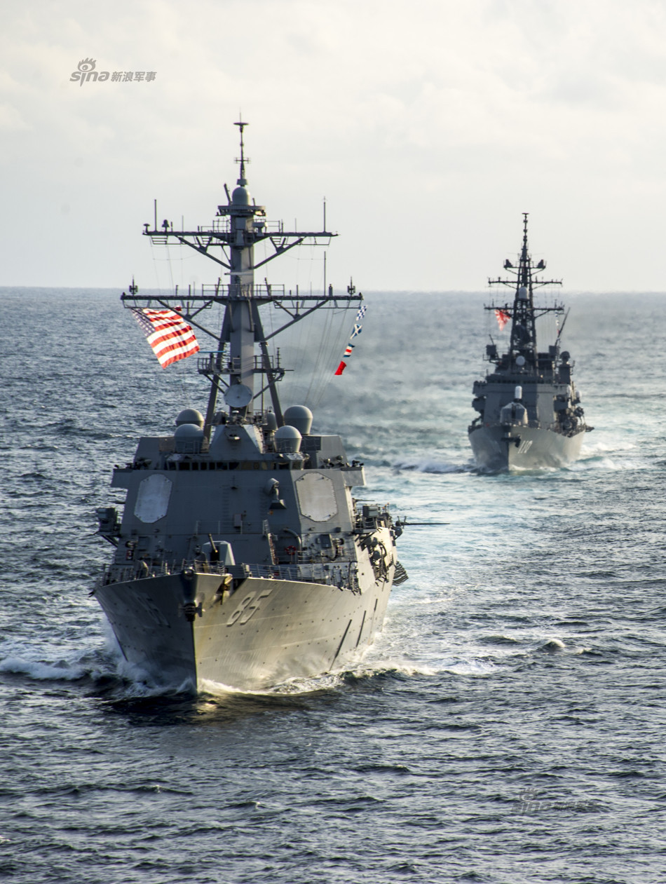 美日主力战舰在西太平洋出现 编队进行巡逻