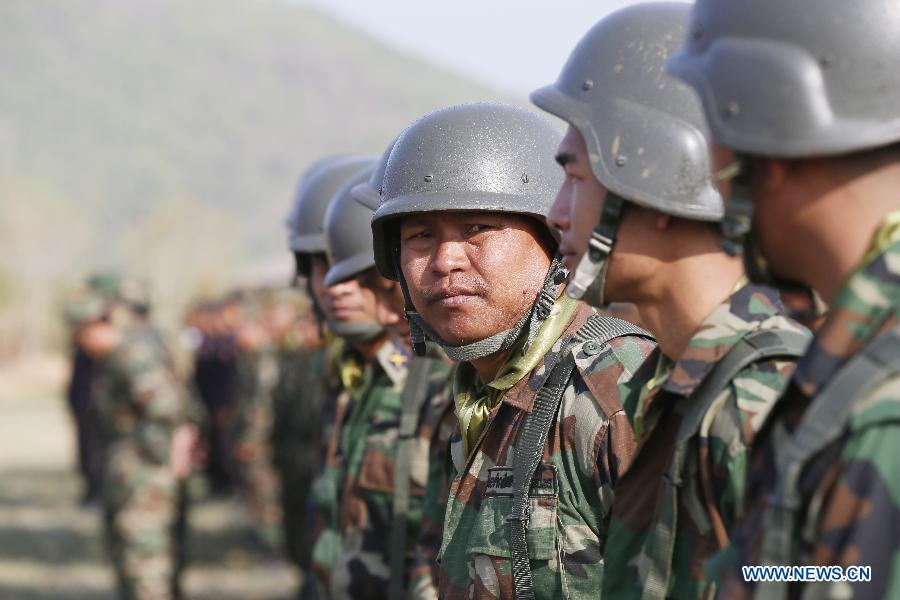 资料图:柬埔寨陆军士兵方队