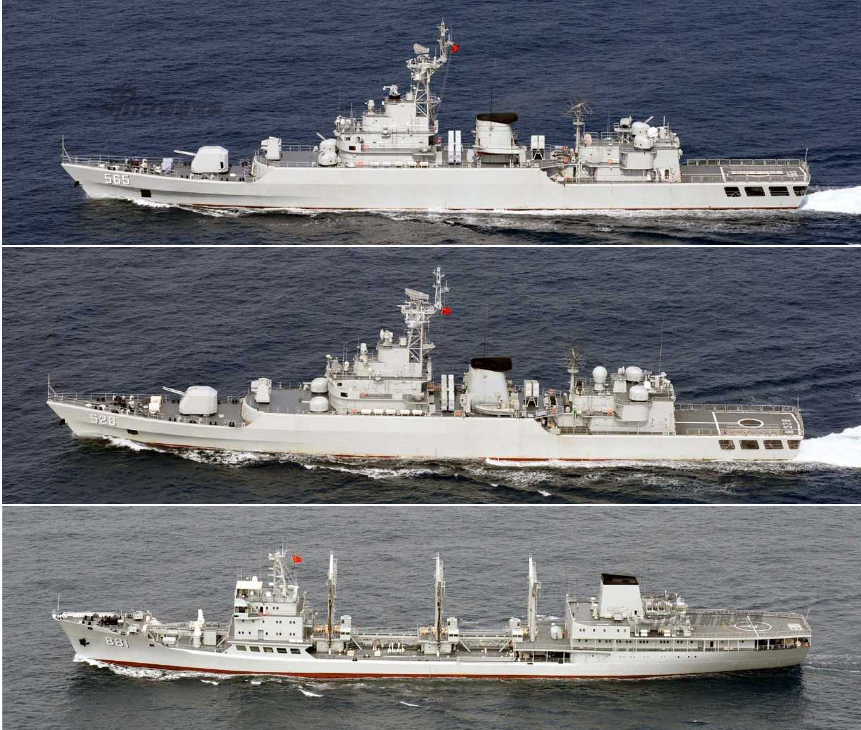 日本拍到的中国海军881洪泽湖号补给舰