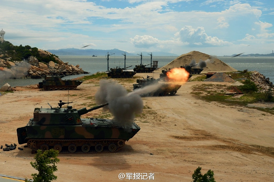 中国海陆空军联合登陆作战 重炮群海边齐射猛打_高清图集_新浪网