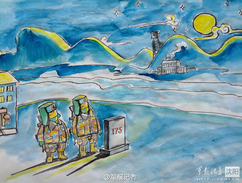 解放军边防战士巧手妙笔绘边关