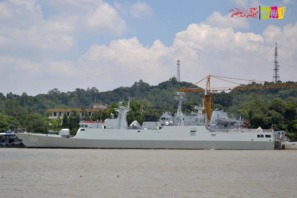 我海军第22艘056级轻护卫舰504宿迁舰新照曝光