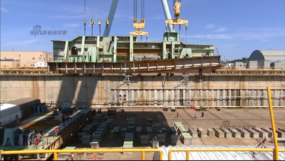 美国海军第二艘福特级航母,cvn-79肯尼迪号开始铺设龙骨
