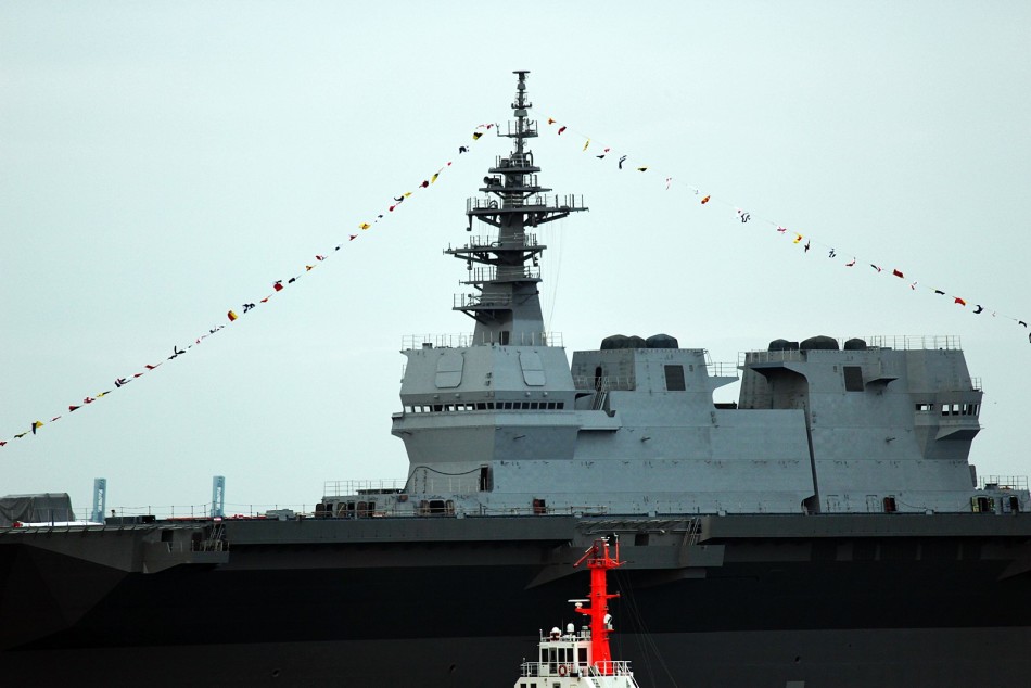 日本最新一艘加贺号航母下水大照 完工率很高