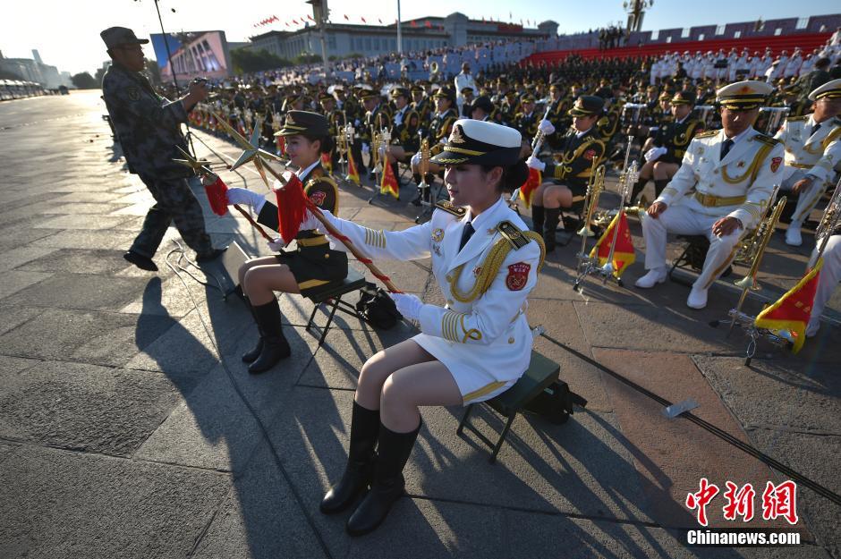 抗战胜利70周年阅兵 军乐团准备就绪