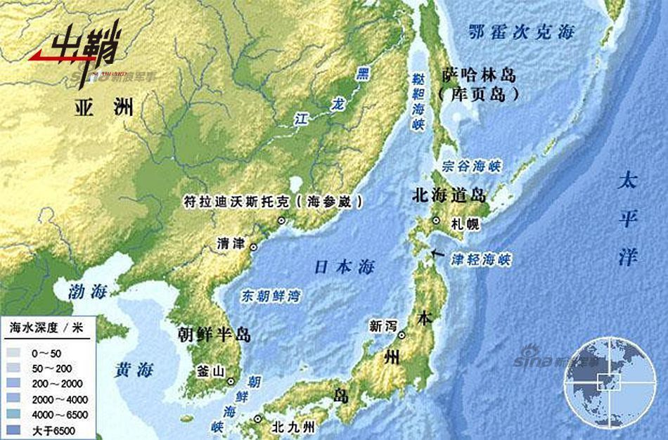 日本周围海域地图图片