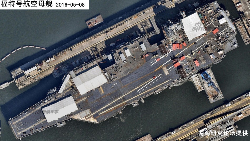 美军福特航母高清俯视图