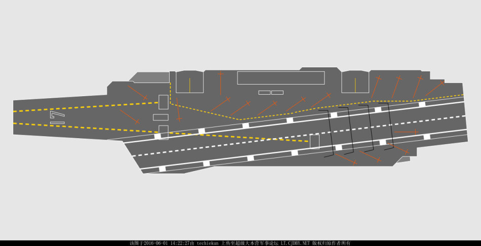 2017年就能完工!国产001a航母甲板布局曝光