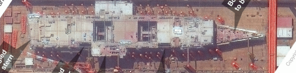 国产航母建造最新进展：已完成第8舰艏分段吊装