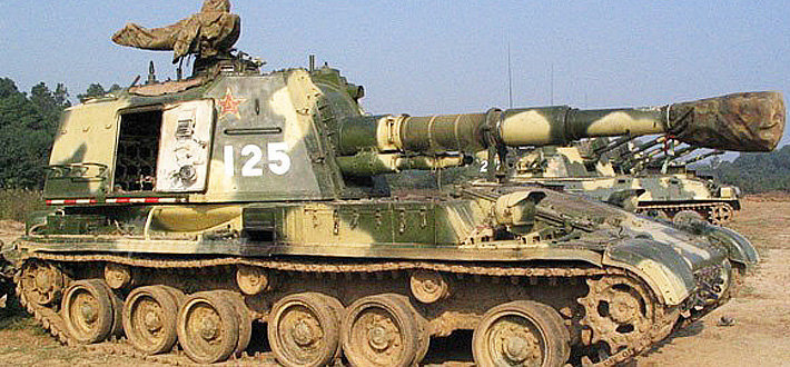 152和122两种口径自行火炮怒射