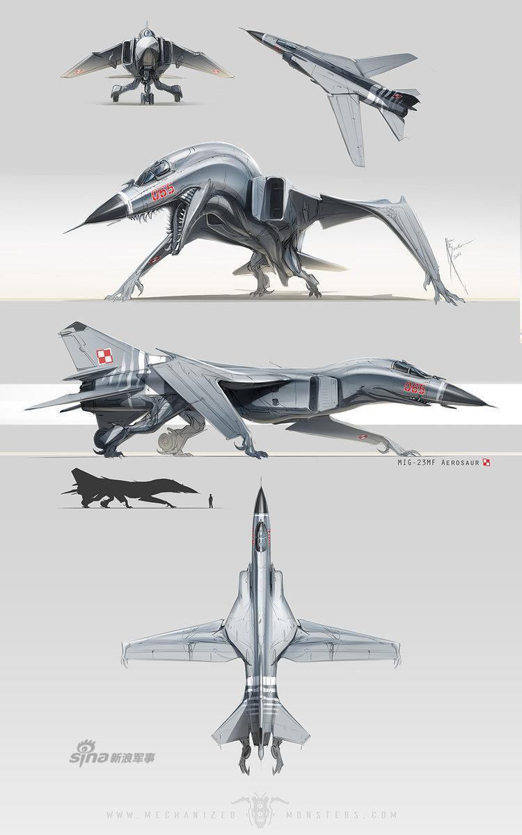 谁给中国的画个!军迷手绘美俄战机变身机械兽
