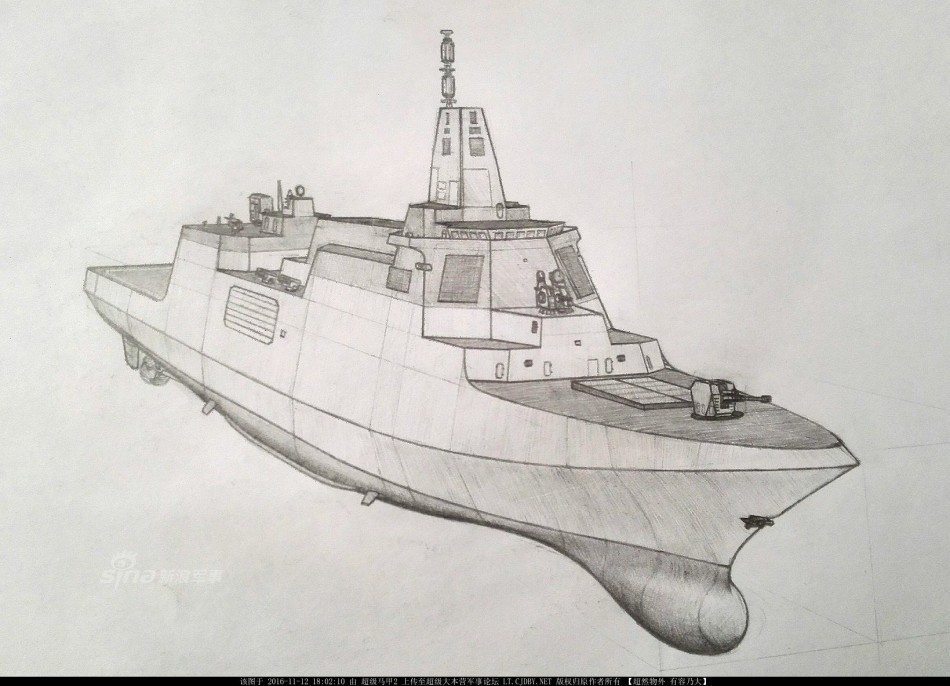 除了在江南造船厂建造的055型驱逐舰1号舰和2