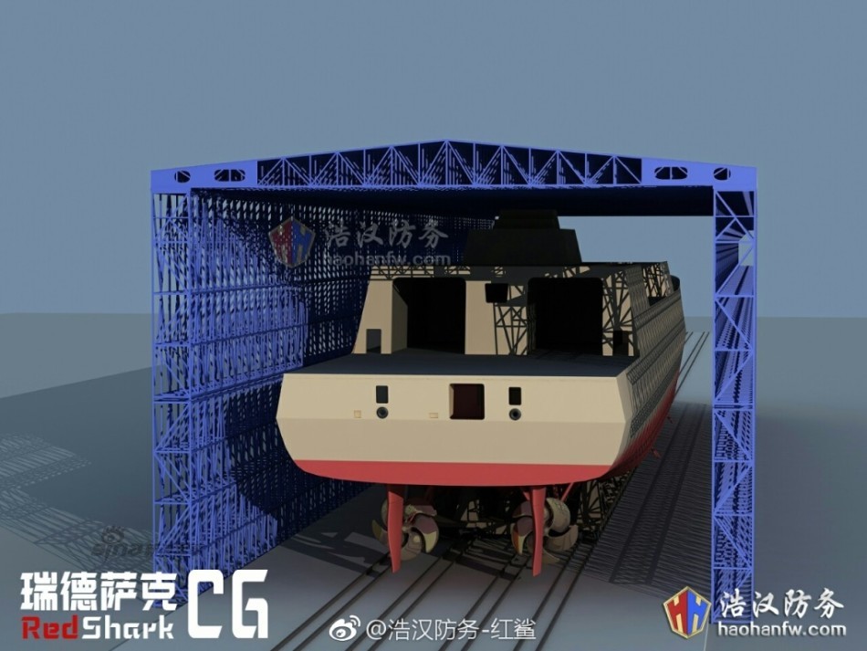 又一个世界级速度!传我055万吨大驱安装机库_高清图集_新浪网