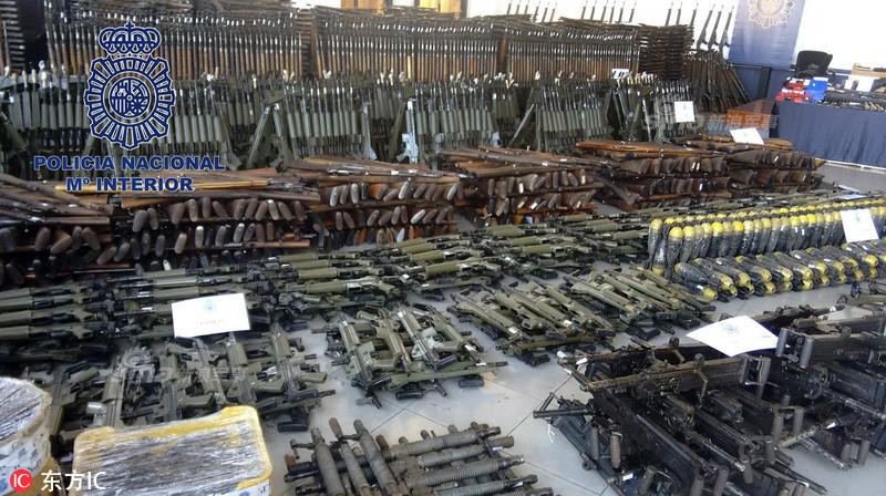 中国还是需禁枪:西班牙地下军火库竟有上万枪