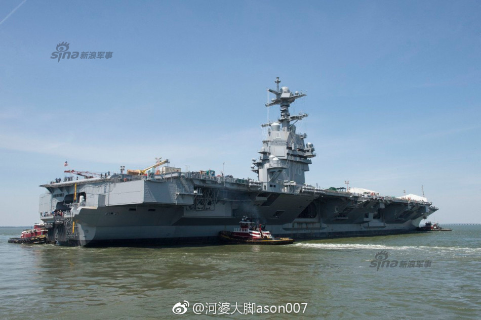 中国仍有差距!美福特号电磁航母完成首次海试