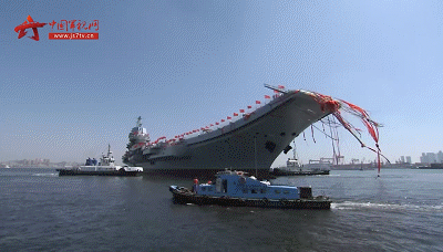 动图回顾国产航母下水过程！大国巨舰激动人心