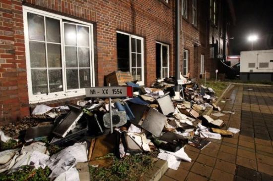 被袭击后的《汉堡晨邮报》