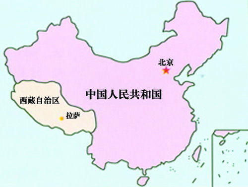 西藏在中国的位置
