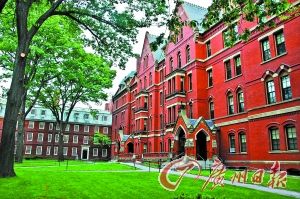 哈佛大学校园一瞥。