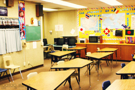 杂乱无章的美国教室
