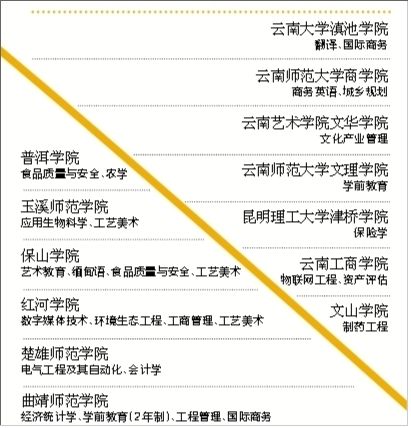 云南26所高校新增专业名单