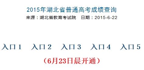 湖北高考成绩查询