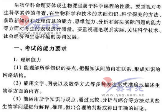 生物高考大纲2