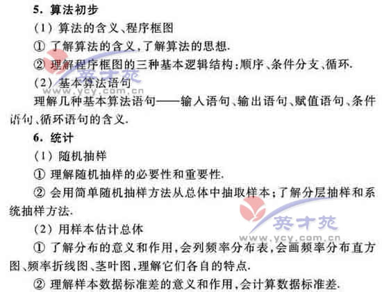 数学理高考大纲19