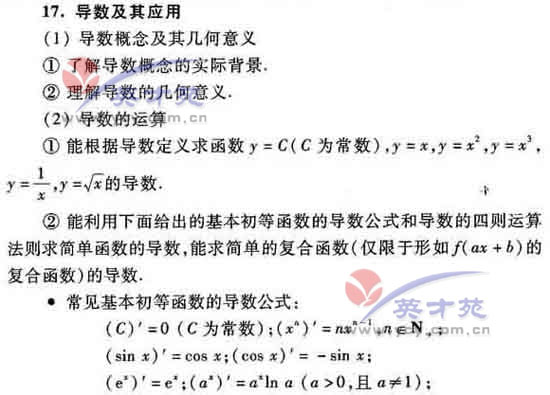 数学理高考大纲30