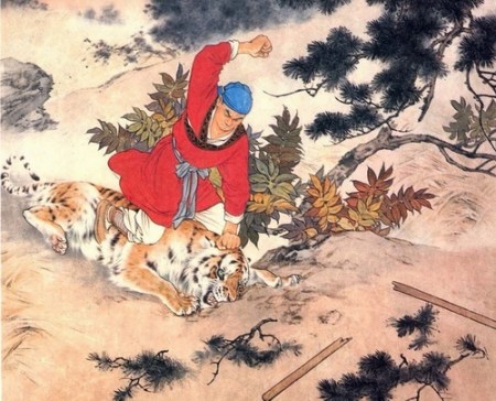 昔日武松激战老虎