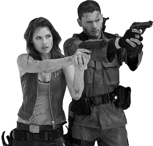 艾丽-拉特(左)和“米帅”在《生化危机4》中的造型