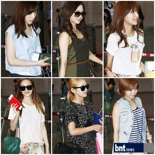 顺时针方向：泰妍、徐贤、秀英、Sunny、Jessica、孝渊