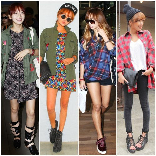 具荷拉(左一) 孝琳(右二)