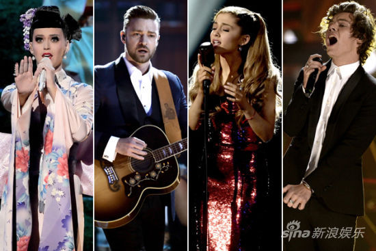 本年度美国音乐大奖上星光璀璨