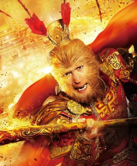 对比《大话西游》至尊宝的造型，《大闹天宫》甄子丹的猴王比较精致生动