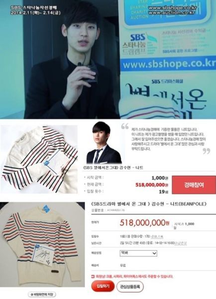 叫兽金秀贤6元毛衣拍出285万高价