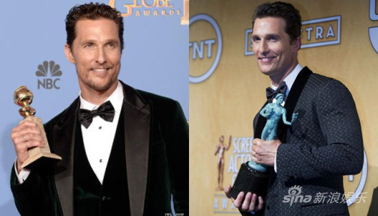 马修-麦康纳连获演员工会奖和金球奖剧情影帝