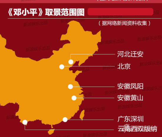 《邓小平》取景范围地图