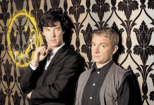 　　现代版福尔摩斯（左）和华生