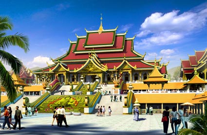 勐泐大佛寺模拟效果