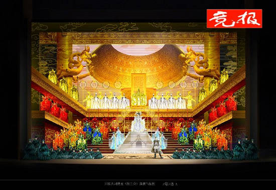 大剧院版《图兰朵》的舞美融入了众多中国元素