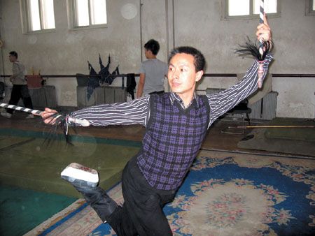 岳峰在练功(图片由受访者提供)