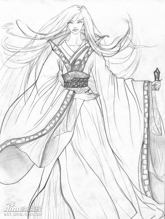 《功夫之王》李冰冰白发魔女造型手稿曝光(图)