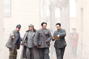 西柏坡会议入场的拍摄现场